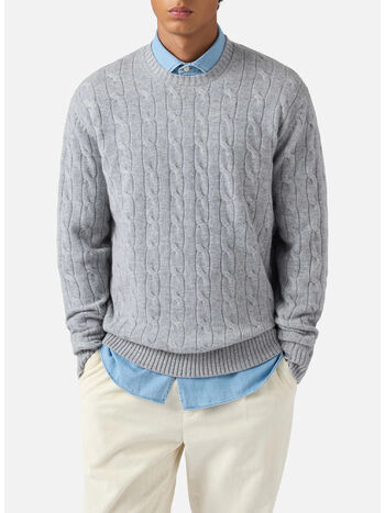 MAGLIONE REGENT BRAID WOOL, 00035I 15MLLIGHTMELANGE, small