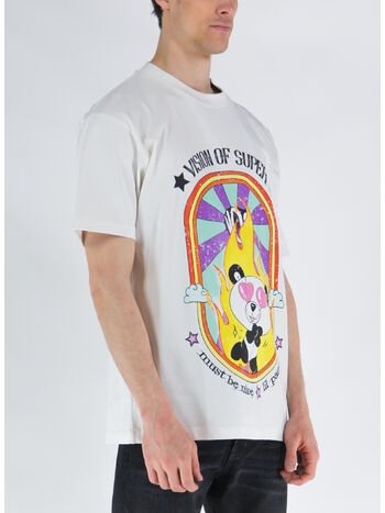 T-SHIRT WITH IN LOVE PANDY PRINT, OFF WHITE, small