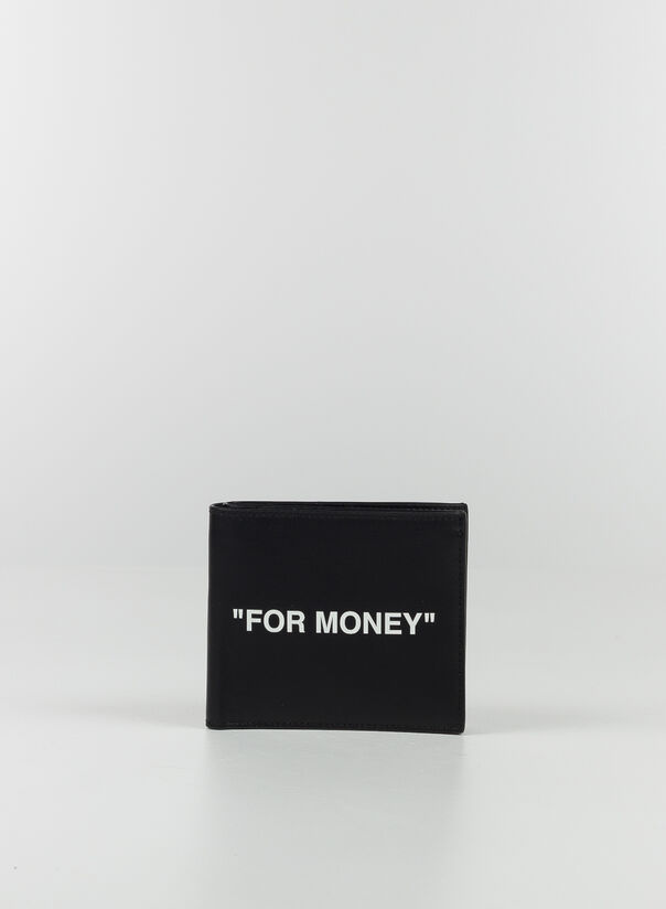 PORTAFOGLI CALF SKIN QUOTE BIFOLD WALLET, 1001BLACKWHITE, large