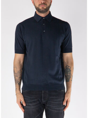 POLO IN MAGLIA A MANICHE CORTE, , small