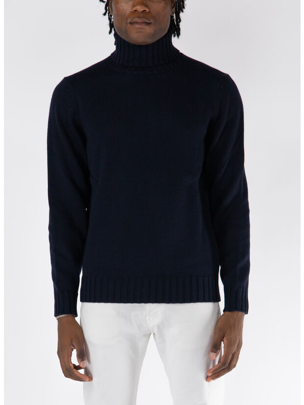 MAGLIONE A COLLO ALTO, 890 BLU, large