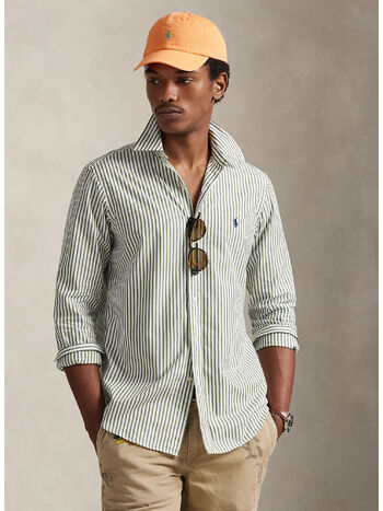 CAMICIA IN POPELINE A RIGHE, 3249F WHITE GARDEN TRAIL, small