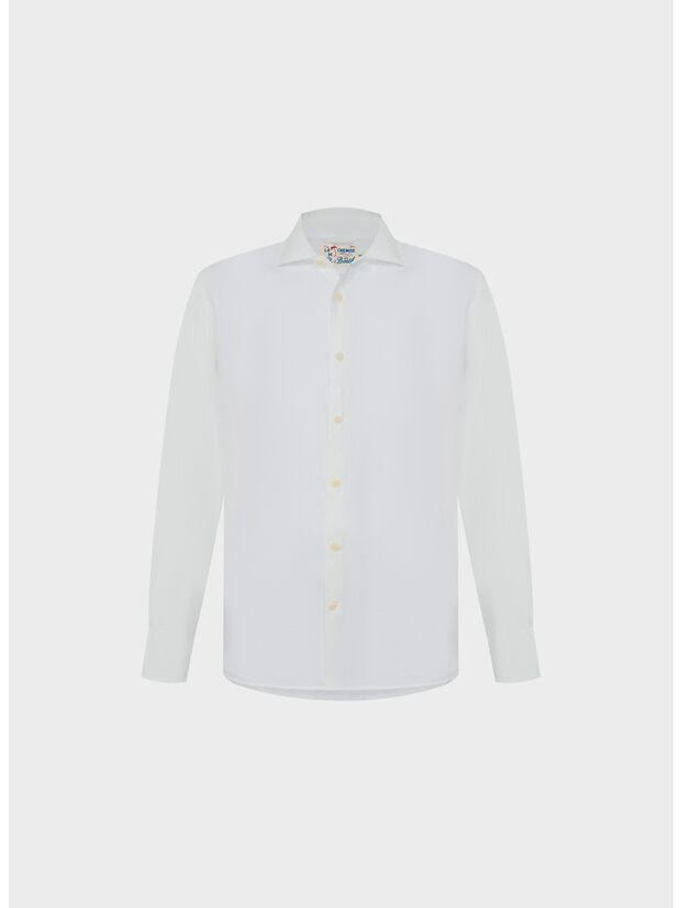 CAMICIA PAMPLONA, 01457L LINEN 01 WHITE, large
