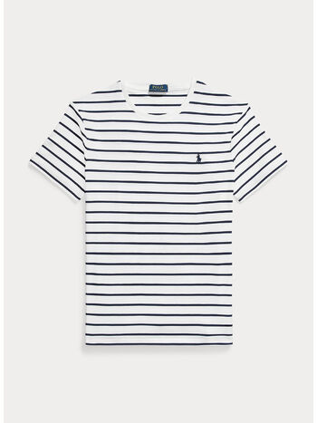 T-SHIRT IN COTONE CUSTOM, WHITE/REFINED NAVY, small