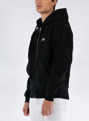 FELPA STOCK LOGO ZIP, BLACK, small