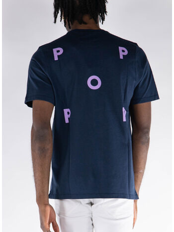 T-SHIRT CON LOGO, NAVY/VIOLA, small