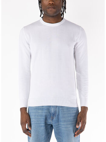 MAGLIONE GIROCOLLO RASATO, 01 BIANCO, small