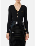 T-SHIRT A COSTINE CON TASCHINO, 110 NERO, thumb
