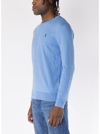MAGLIONE GIROCOLLO CON LOGO, SKY BLUE, small