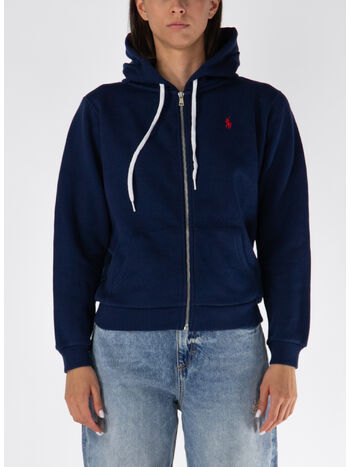 FELPA FULL ZIP CON LOGO, 002 CRUISE NAVY, small