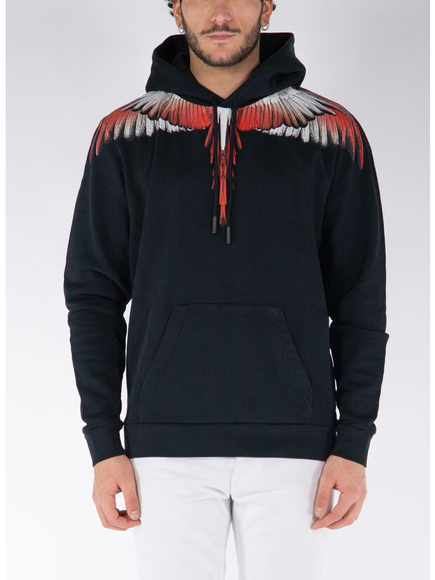 FELPA HOODIE ICON WINGS, 1025 BLACK RED, large