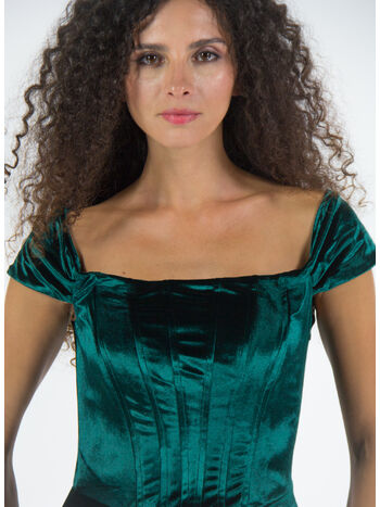 ABITO A TUBINO IN RASO, 0369 GREEN, small