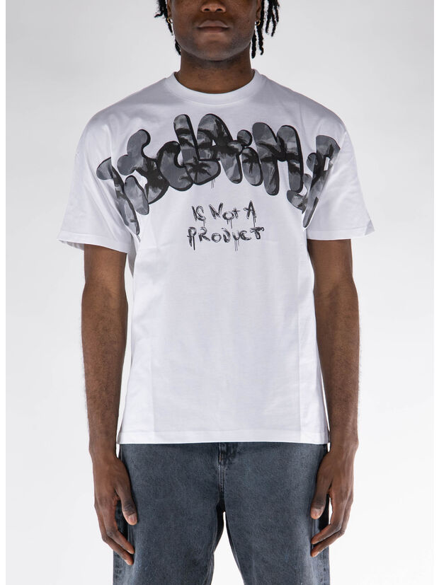 T-SHIRT CON STAMPA, BIANCO, large
