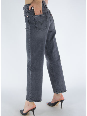 JEANS RIBCAGE STRAIGHT ANKLE, BLACK, small