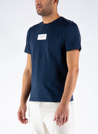 T-SHIRT CHEST BOX LOGO, DW4/CALVINNAVY, small