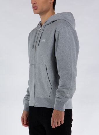 FELPA STOCK LOGO ZIP, GREYHEATHER, small