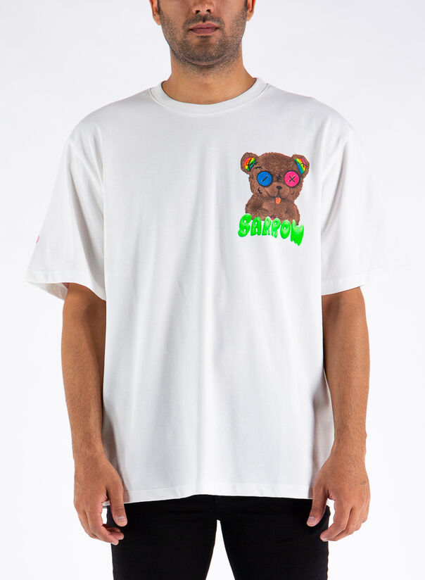 T-SHIRT STAMPA BEAR MULTICOLOR, OFFWHITE, large