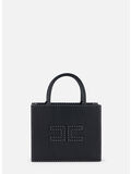 BORSA TOTE PICCOLA CON IMPUNTURE A CONTRASTO, 110 NERO, thumb