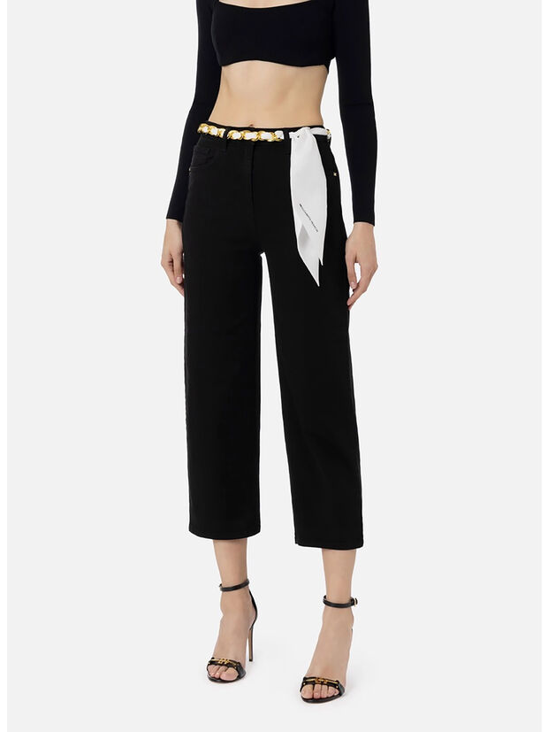 JEANS CROPPED WITH CHAIN BELT, 110, large
