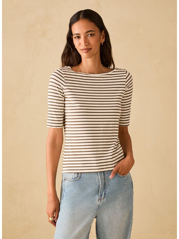 T-SHIRT CON SCOLLO A BARCHETTA, 007 RIGA, small