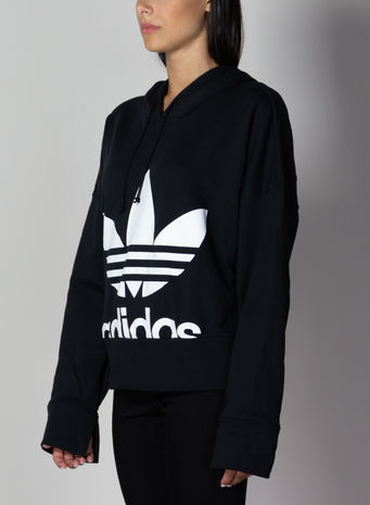 FELPA HOODIE CROPPED, BLACK, small