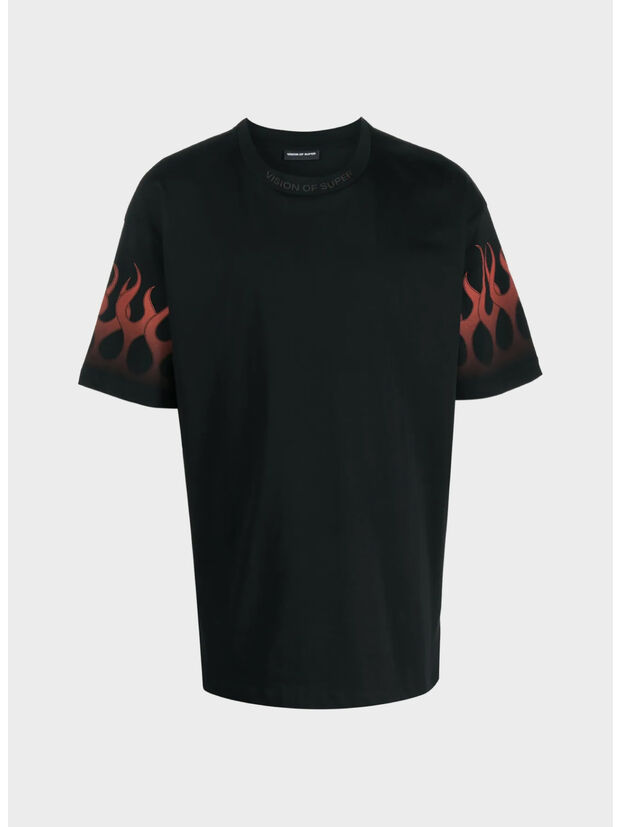 T-SHIRT WITH RED FLAMES, , large