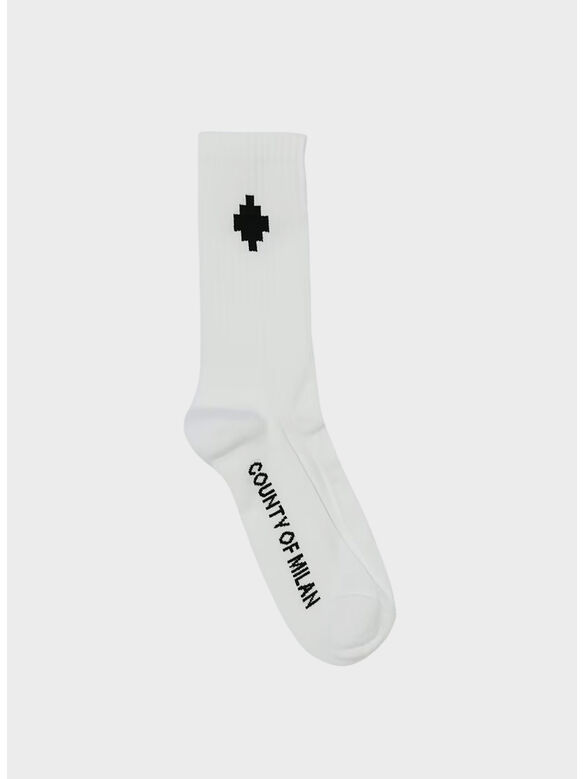 CALZINO COTTON, WHITE / BLACK, medium