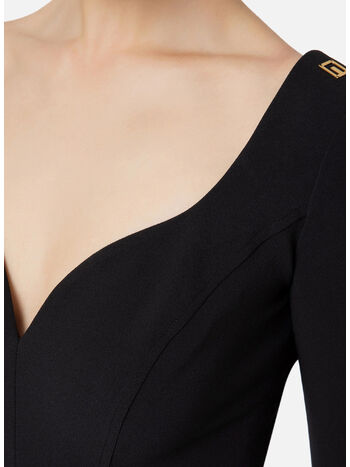 ABITO TUBINO LONGUETTE  IN DOPPIO CREPE, , small