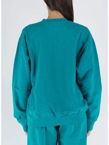 FELPA CREST GIROCOLLO, TEAL TEAL / WHITE, small