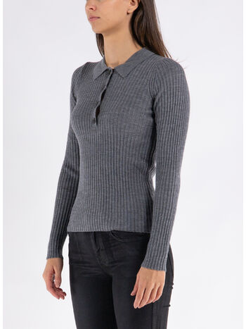 PULLOVER CADEE BLOUSE MERINO, GREY MELANGE, small