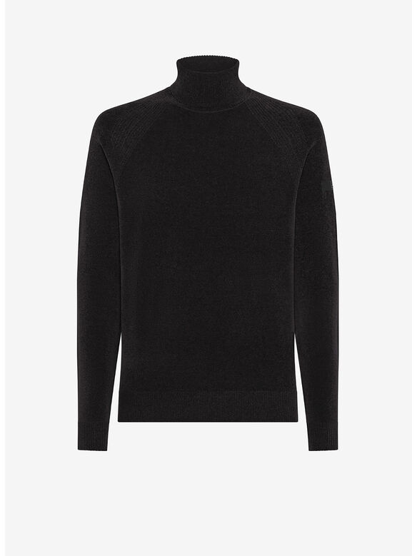 MAGLIONE A COLLO ALTO IN VELLUTO, 10 BLACK, medium