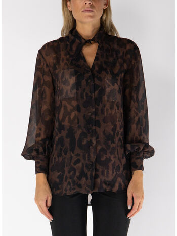 CAMICIA LS SEMITRASPARENTE LEOPARDATA, BROWN, small