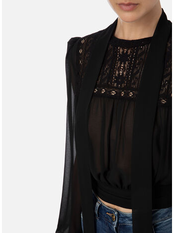 CAMICIA CON PIZZO, 110 NERO, small