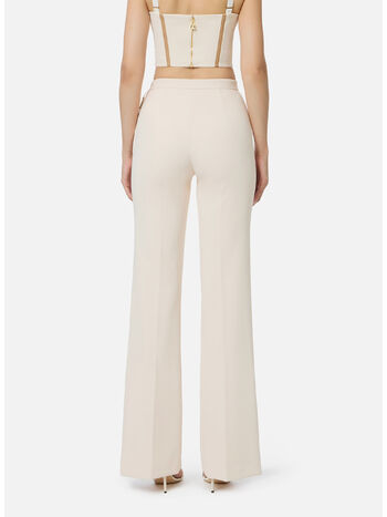 PANTALONE IN DOPPIO CRÊPE, DZ9 MILK, small
