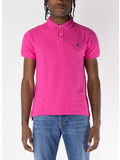POLO A MANICHE CORTE CON LOGO RICAMATO, PEONY, thumb