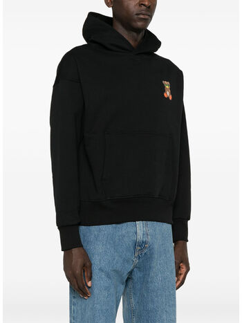 FELPA HOODIE ICONIC TEDDY UNISEX, 110 NERO/BLACK, small