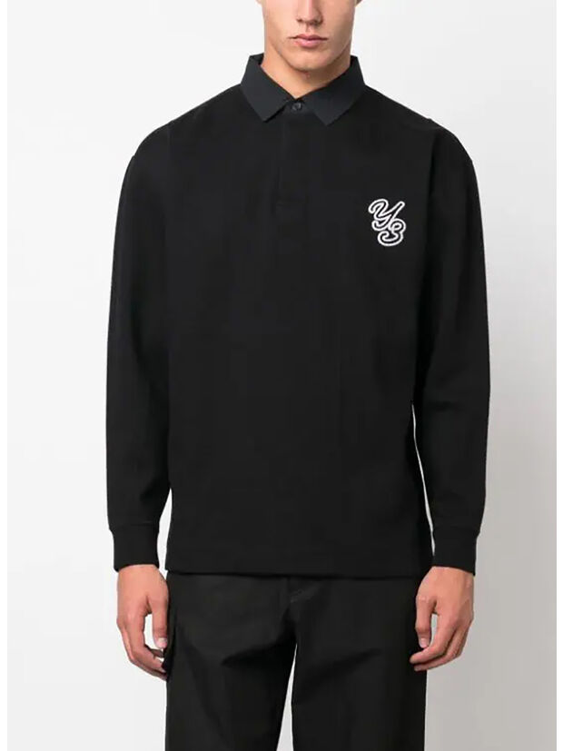 CAMICIA RUGBY LS, BLACK/BLACK, large