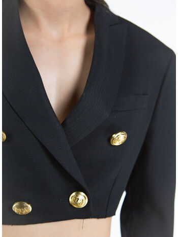 GIACCA CROPPED BOYFRIEND BLAZER, 1076 BLACK GOLD, small