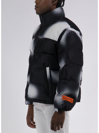 GIUBBOTTO EX-RAY AOP BLUR NYLON PUFFER, 0110 WHITE BLACK, small