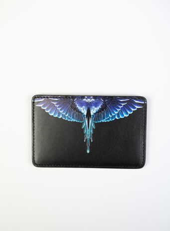 PORTACARTE WINGS DIAGONAL, BLACK/TURQUOISE, small