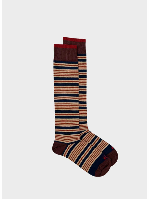 CALZA JAPAN STRIPES UNISEX, 0287 OTTANIO / MULTICOLOR, medium