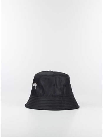 CAPPELLO SATIN NYLON DEEP BUCKET HAT, BLACK, small