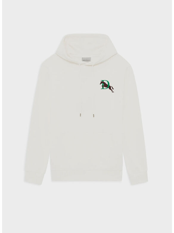 FELPA HOODIE CON RICAMO, OW OFF WHITE, medium
