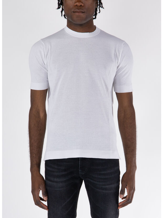 T-SHIRT GIROCOLLO, 001 BIANCO, large
