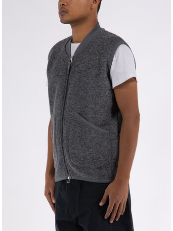 GILET ZIP WAISTCOAT, GREY MARL, small