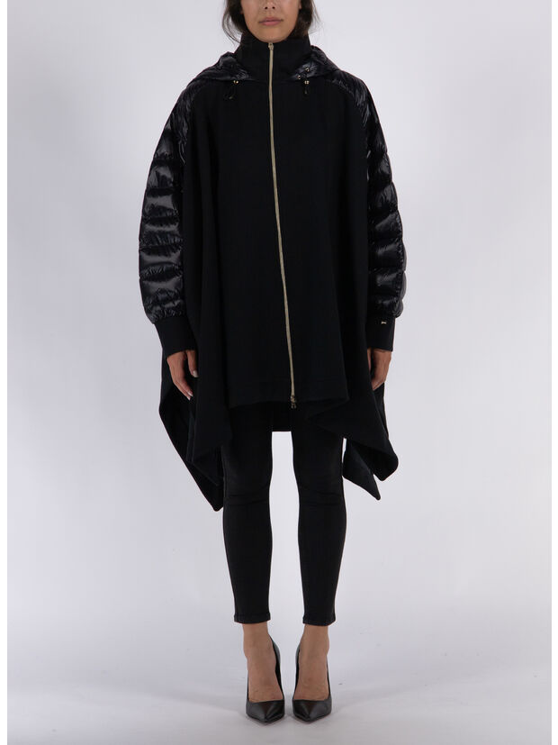 MANTELLA CON MANICHE IMBOTTITE, 9300 NERO, large