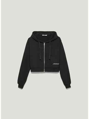 FELPA FULL ZIP CROP, NERO, small
