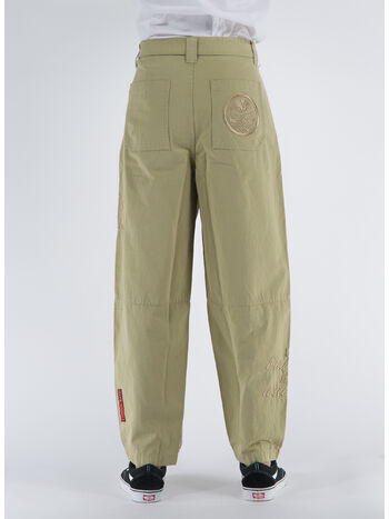 PANTALONE TONE ON TONE SLOGAN E KAMON, BEIGE BEIGE, small