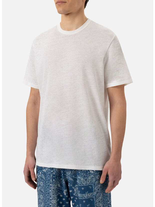 T-SHIRT IN LINO ECSTASEA, 00032H 01N WHITE, large