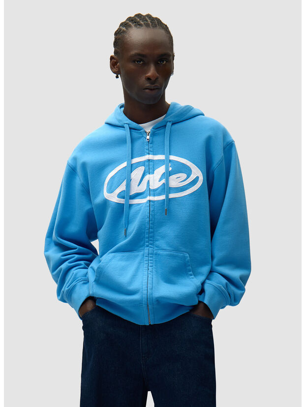 FELPA LOGO ZIP HOODIE, 400 BLUE, large